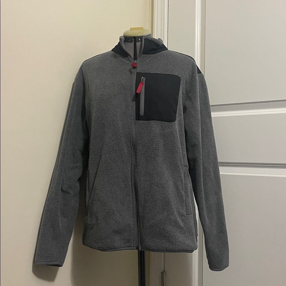 Amazon Essentials Gray Collared Zipper Jacket - image 1